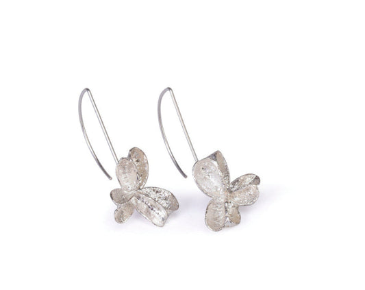 Large Silver Spikethorn Short Hook Earrings