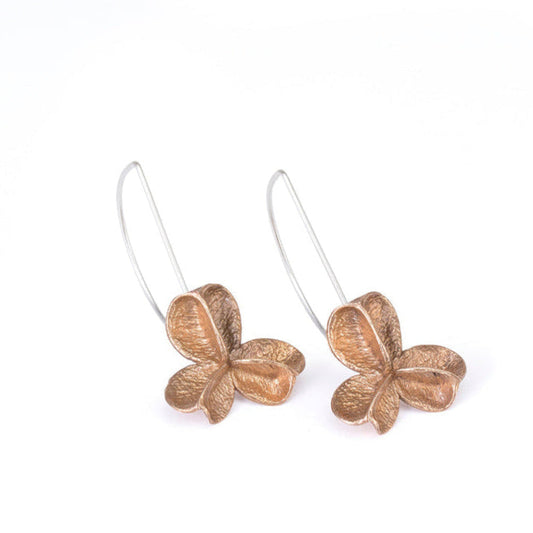 Large Bronze Spikethorn Short Hook Earrings by Tiffany Marx