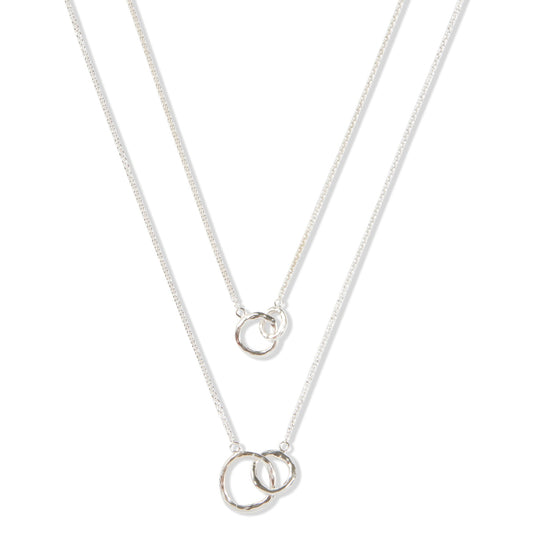 Small and Large Silver Interlinked Necklace