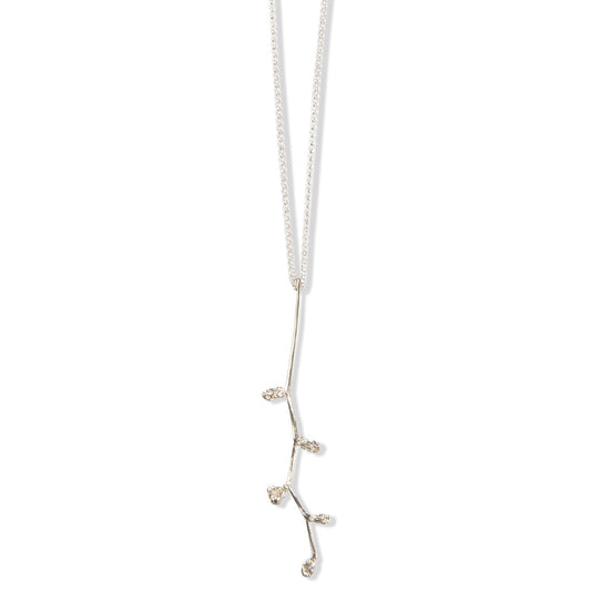 Silver Falling Star Long Necklace