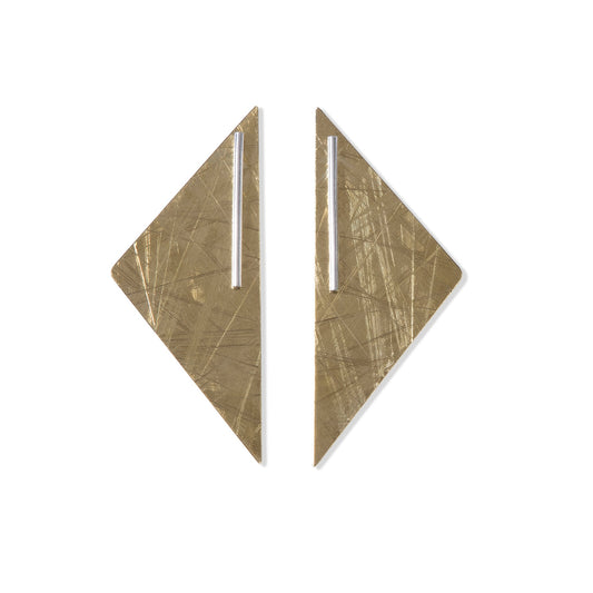 Large Brass Back with Silver Studs Abstract Duos