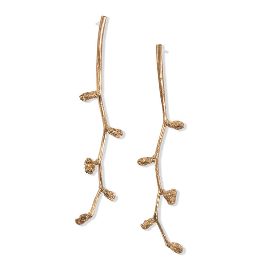Long Bronze Falling Star Studs