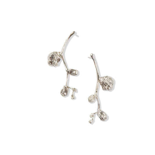 Silver Large Falling Star Studs