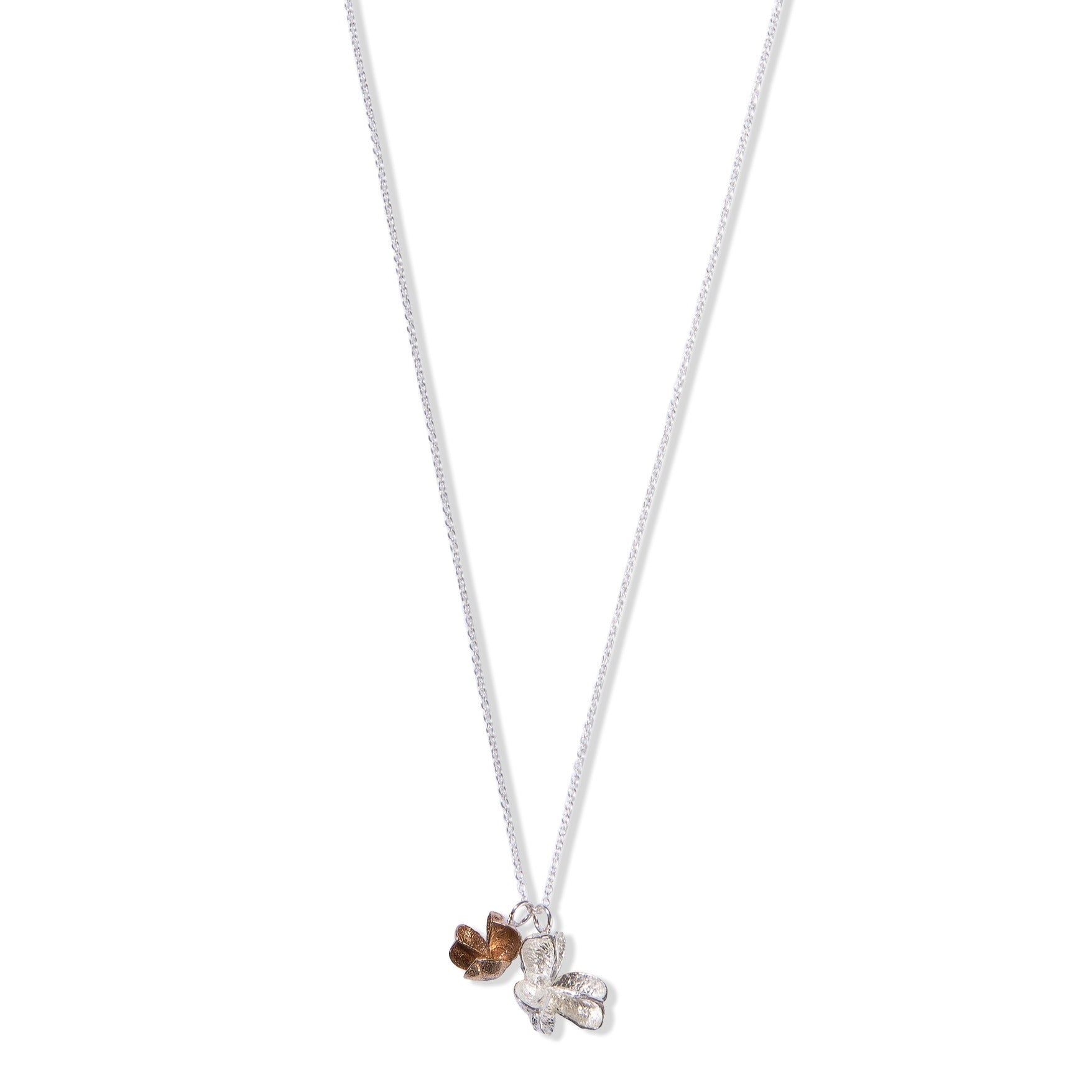 Small Silver and Brofnze Double Pod Pendant