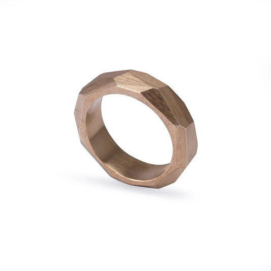 Bronze Wide Faceted Ring