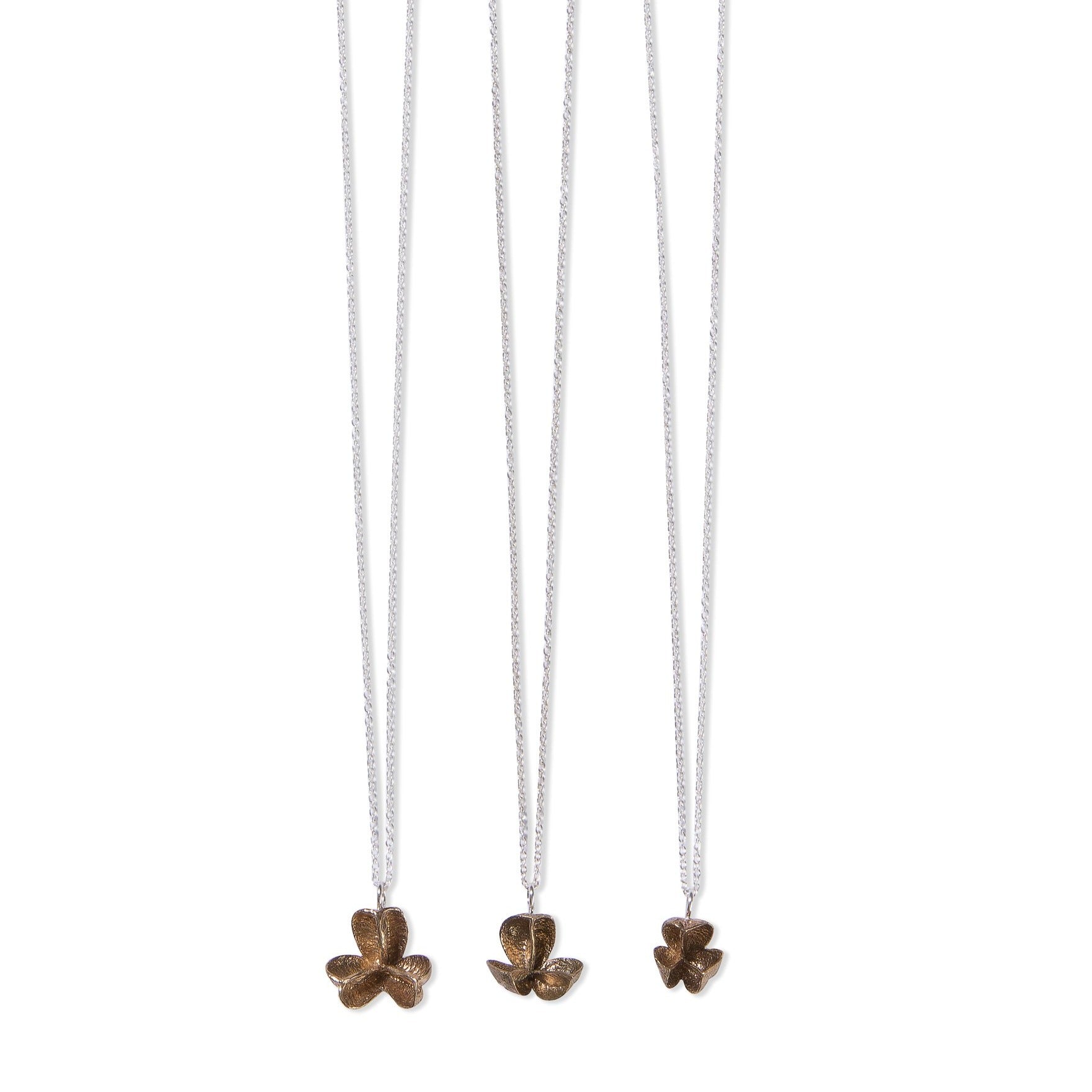Large, Medium and Small Bronze Single Pod Pendants