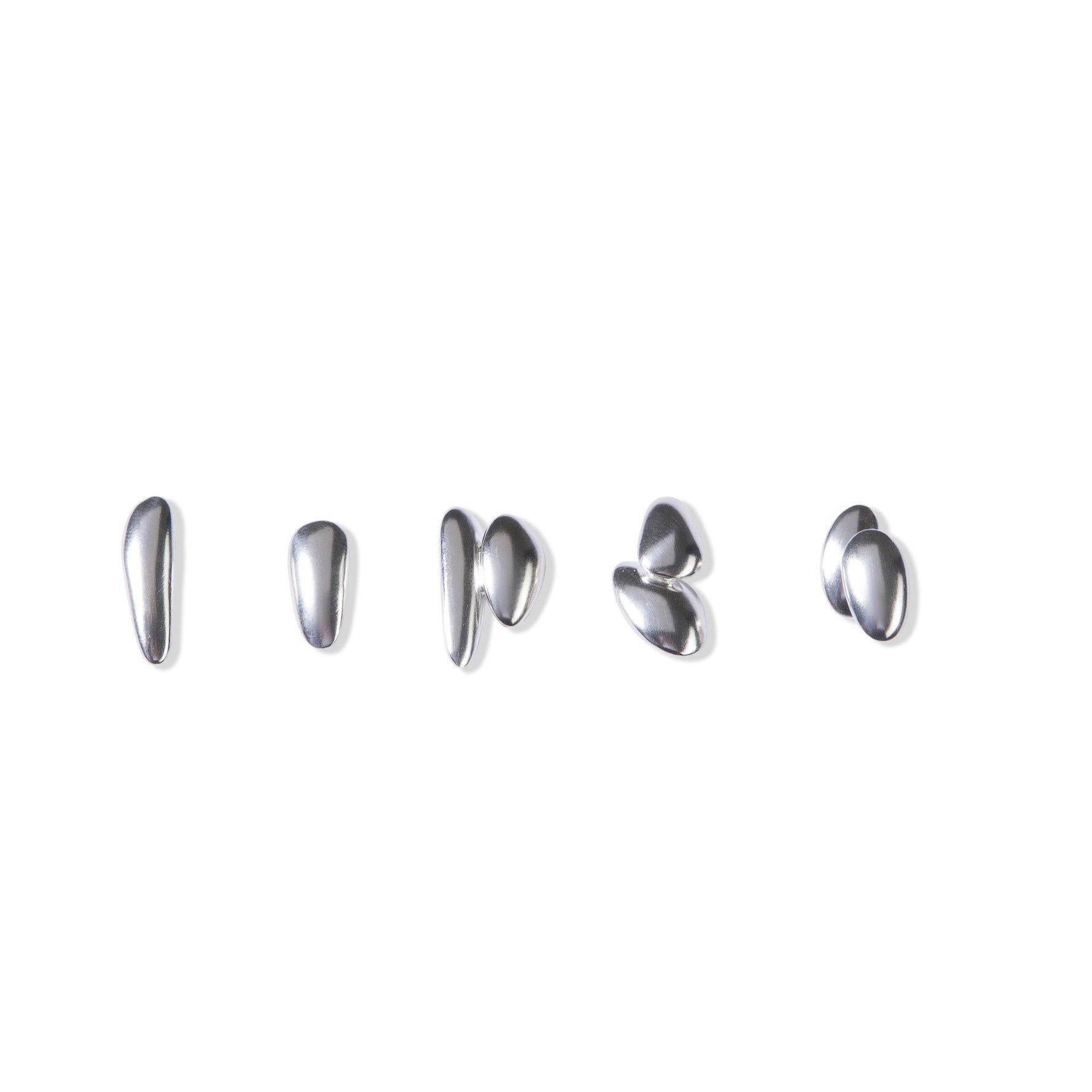 Silver Pebble Studs Style A, C2, D2, D1, C1