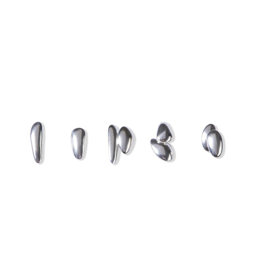 Silver Pebble Studs Style A, C2, D2, D1, C1