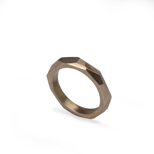 Skinny Bronze Faceted Ring