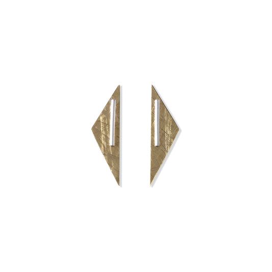 Small Abstract Duos - Brass Back and Silver Stud