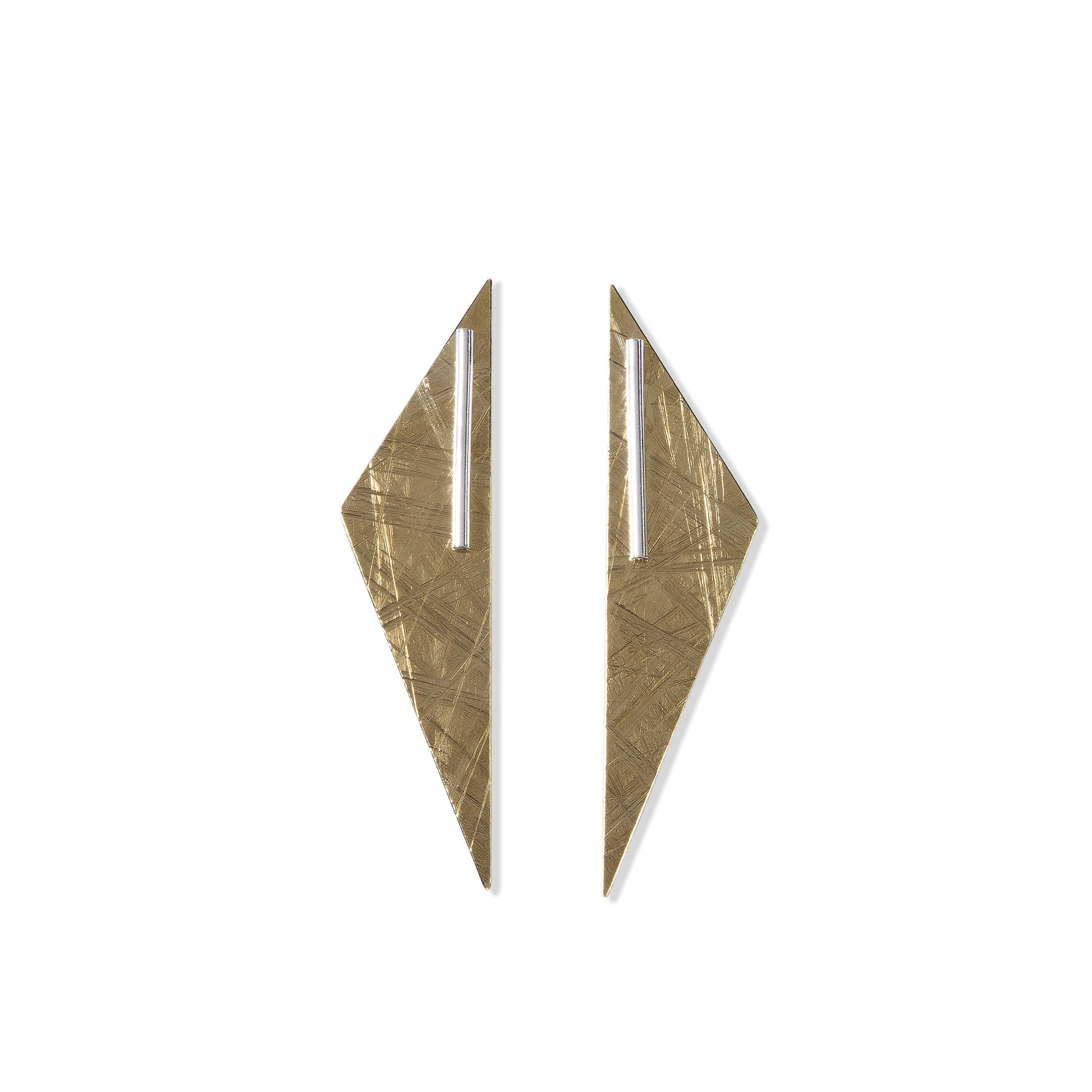 Medium Abstract Duos - Brass back and Silver Stud