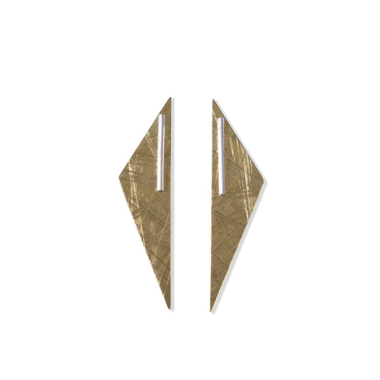 Medium Abstract Duos - Brass back and Silver Stud