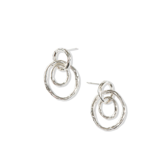 Small Silver Statement Hoops