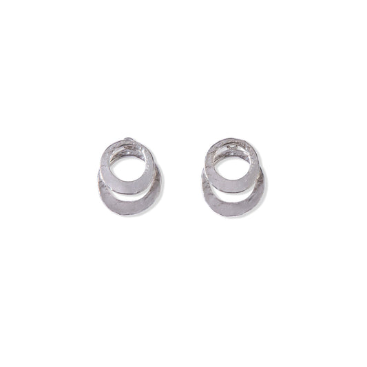 Beaten Link Studs with Silver Front and Back