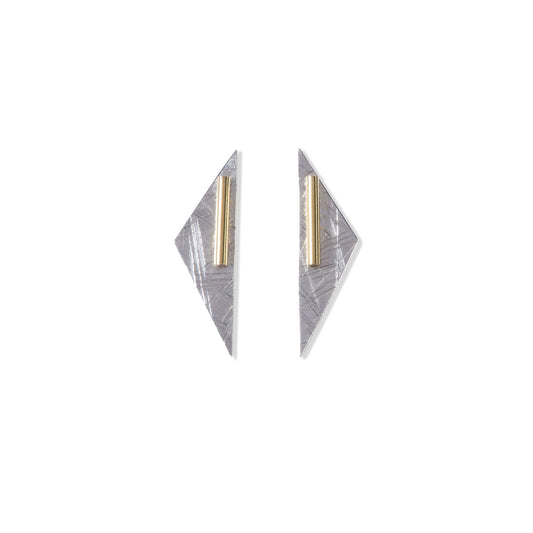 Small Facet Duos Earrings with Sterling Silver Plate