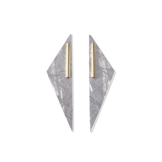 Medium Abstract Duos - Silver Back and Brass Stud by Tiffany Marx