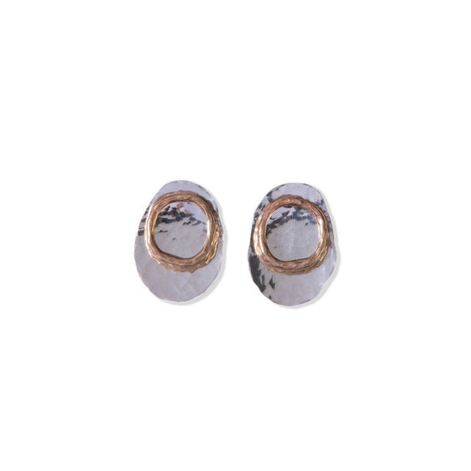 Oval Duos - Silver Back and Bronze Stud Front by Tiffany Marx