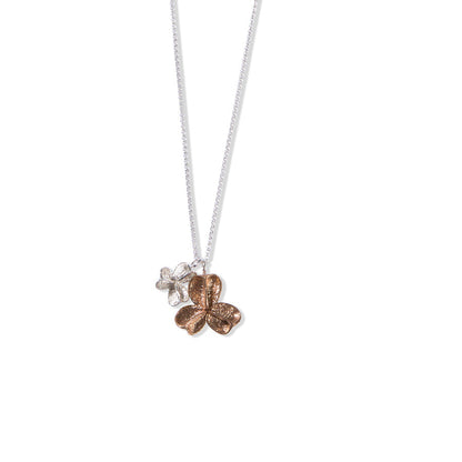 Larger bronze and smaller silver spikethorn double pendant
