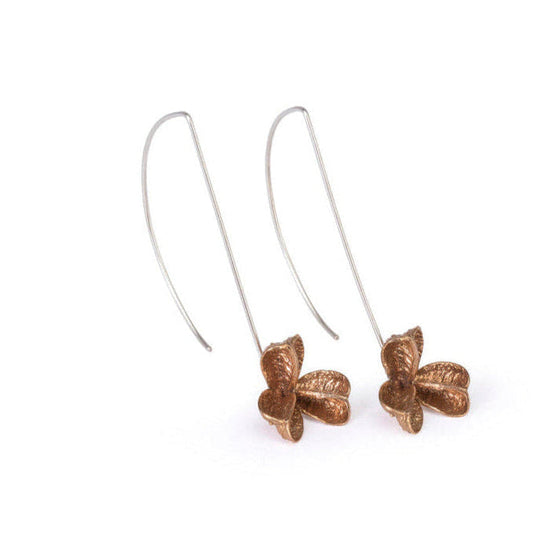 Small Bronze Long Spikethorn Hook Earrings by Tiffany Marx