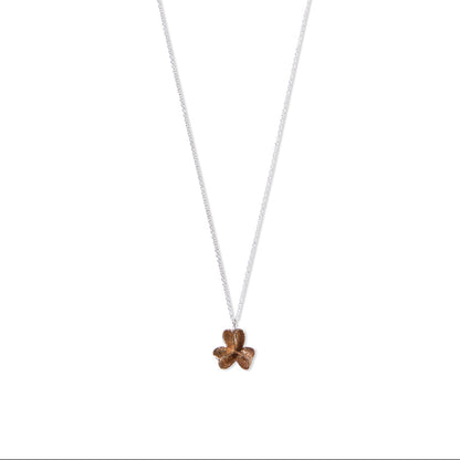 large bronze spikethorn pod pendant by Tiffany Marx on a silver chain