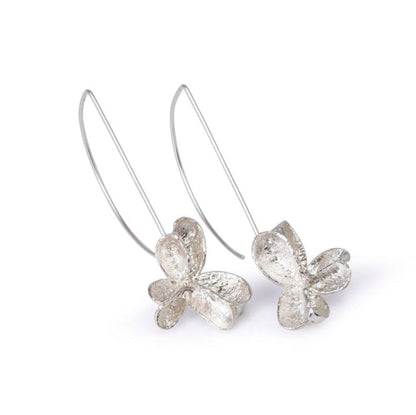 Large Silver Spikethorn Long Hook Earrings by Tiffany Marx