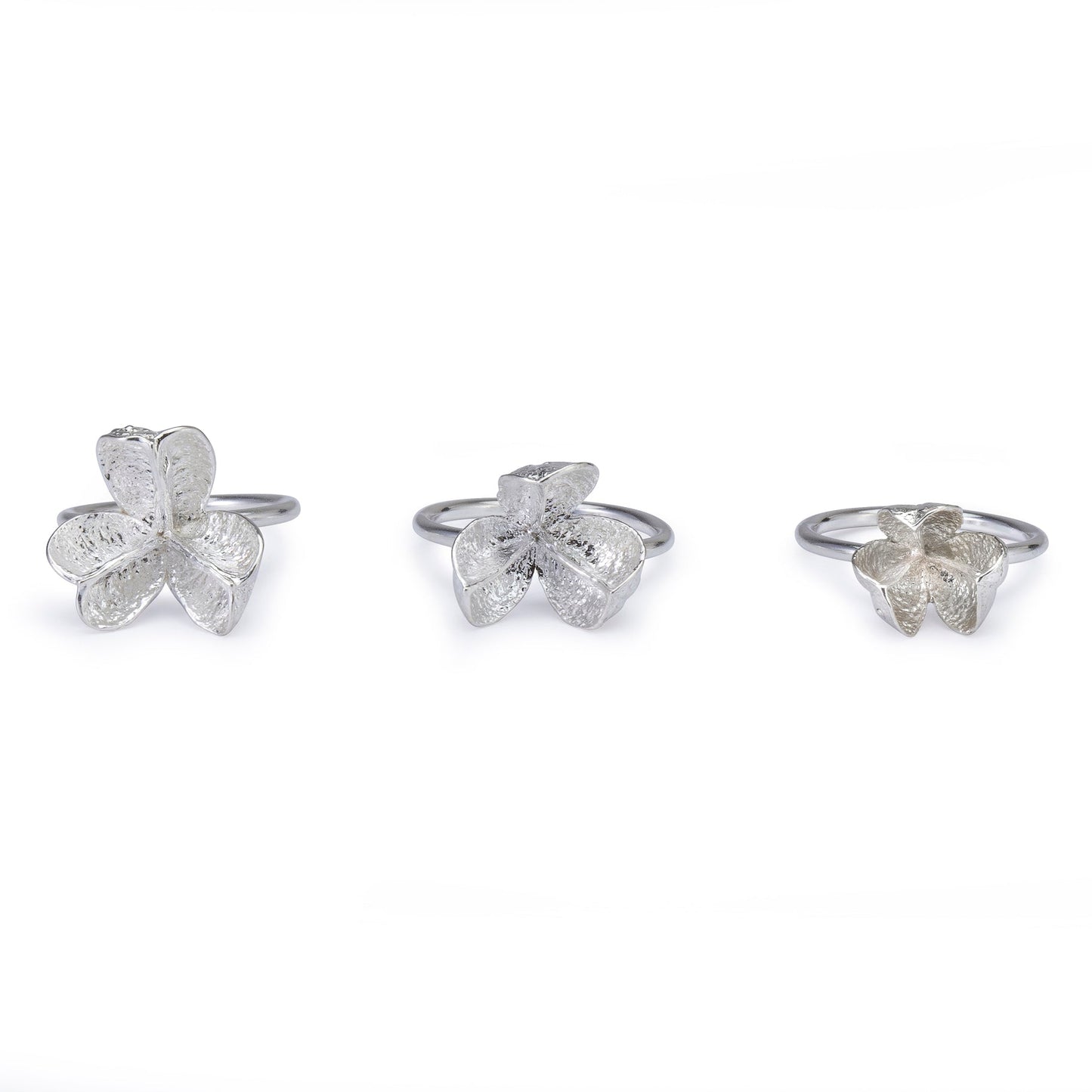Large Medium and Small Silver Spikethorn Stack Rings by Tiffany Marx