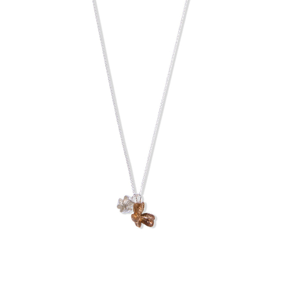 Larger bronze and smaller silver spikethorn double pendant