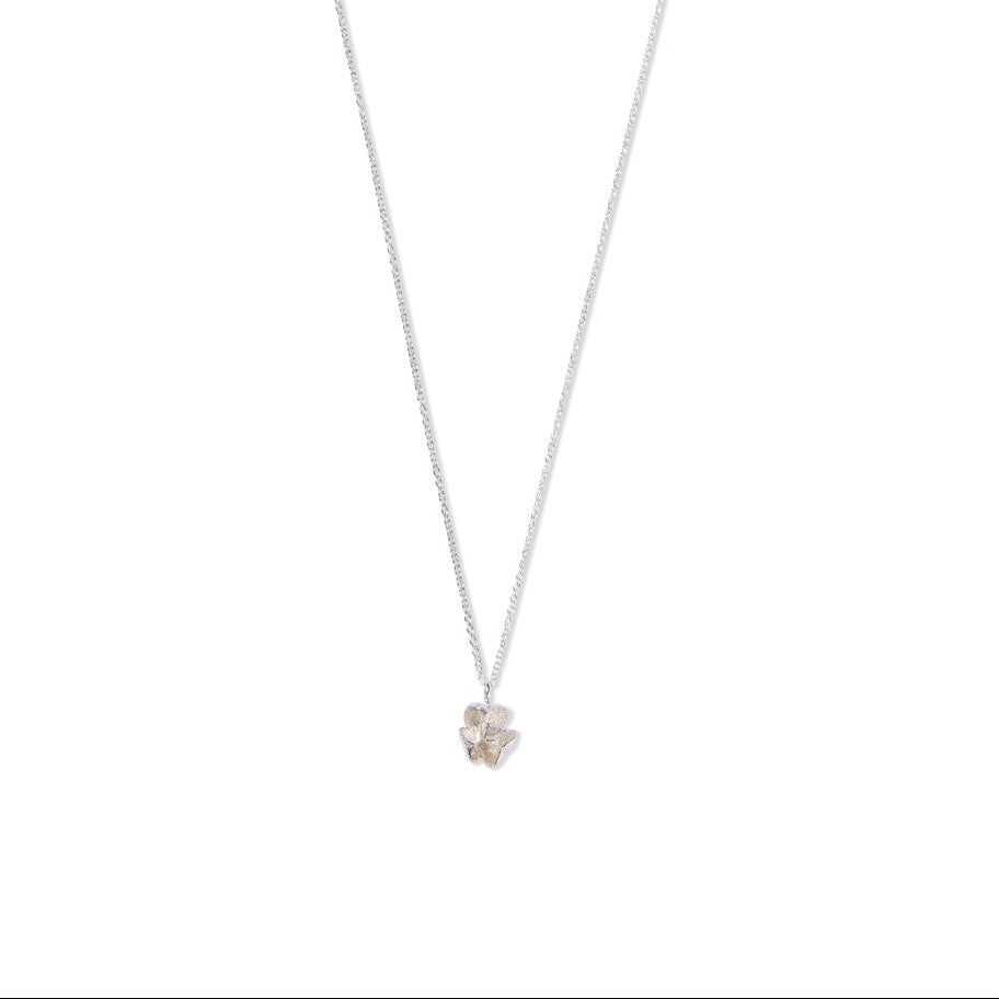 small silver spikethorn pod pendant by Tiffany Marx on a silver chain
