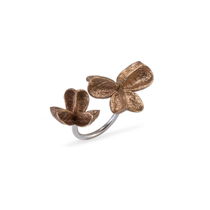 Double Bronze Pod Ring