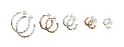 Mini Silver, Small Bronze, Medium Silver, Large Bronze and Silver Jumbo Hoops by Tiffany Marx