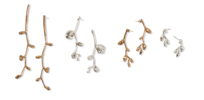 Long Bronze, Large Silver, Medium Bronze and Small Silver Falling Star Studs by Tiffany Marx