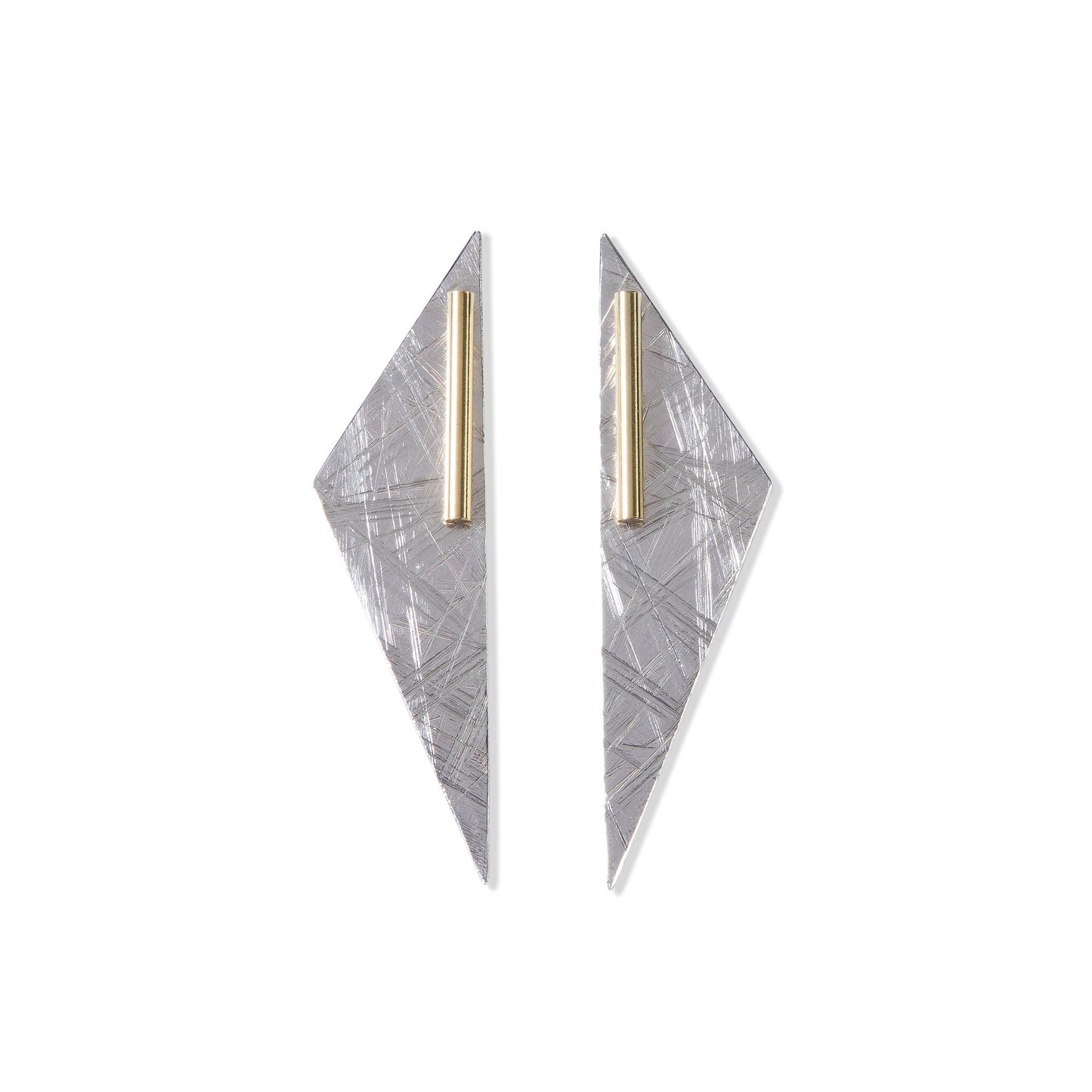 Medium Abstract Duos - Silver Back and Brass Stud by Tiffany Marx