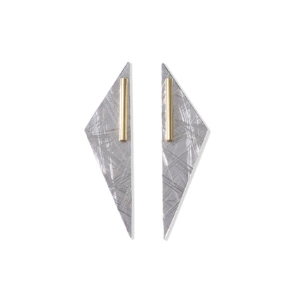 Medium Abstract Duos - Silver Back and Brass Stud by Tiffany Marx