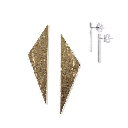Medium Abstract Duos - Separate Brass Back and Silver Stud by Tiffany Marx