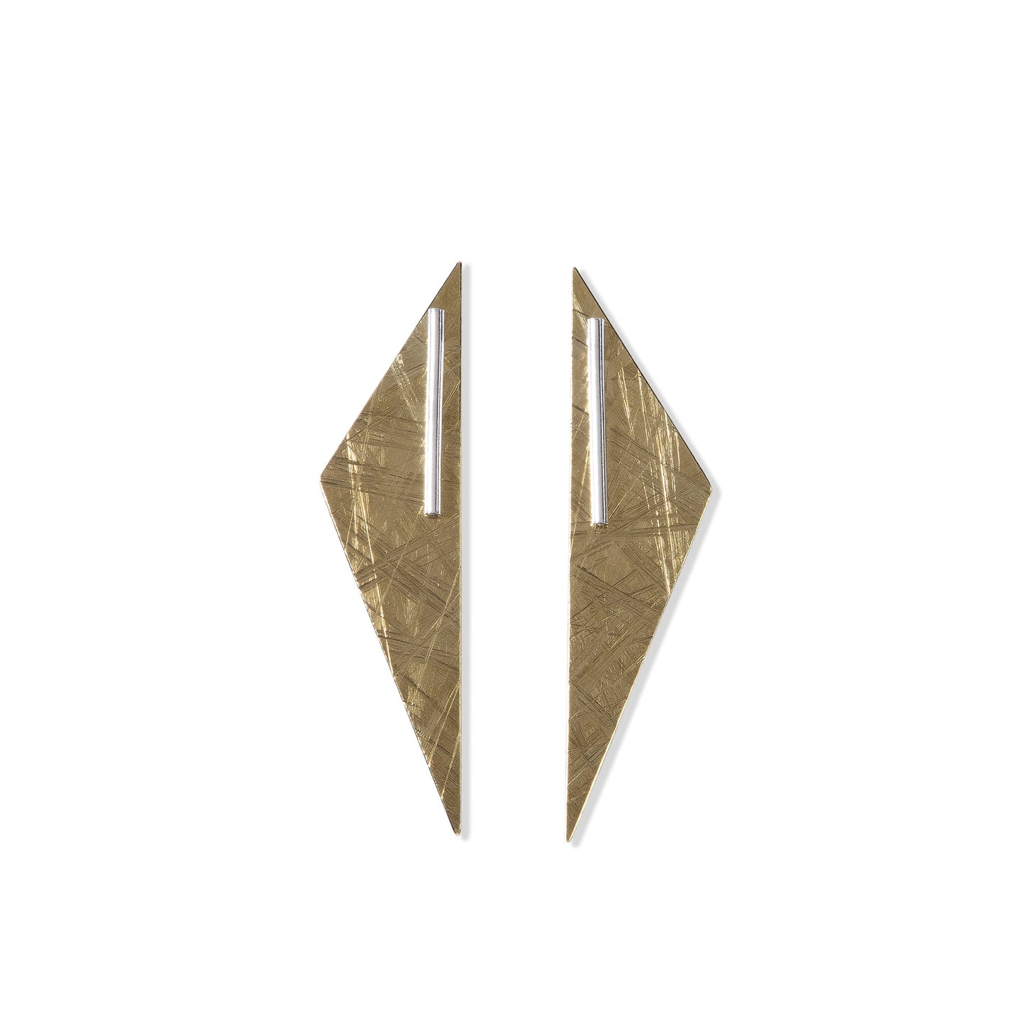 Medium Abstract Duos - Brass back and Silver Stud by Tiffany Marx