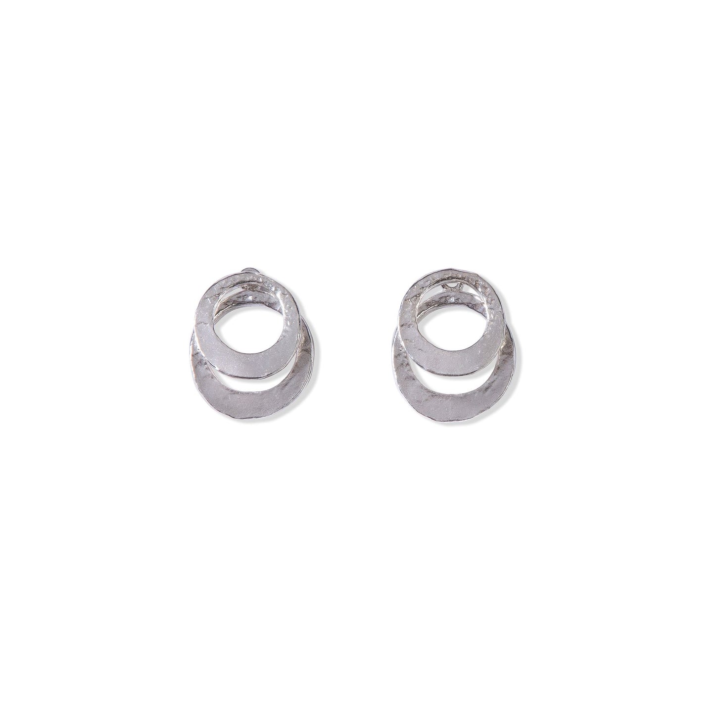 Beaten Link Studs with Silver Front and Back by Tiffany Marx