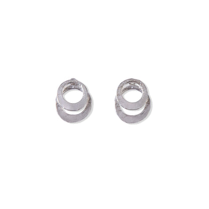 Beaten Link Studs with Silver Front and Back by Tiffany Marx