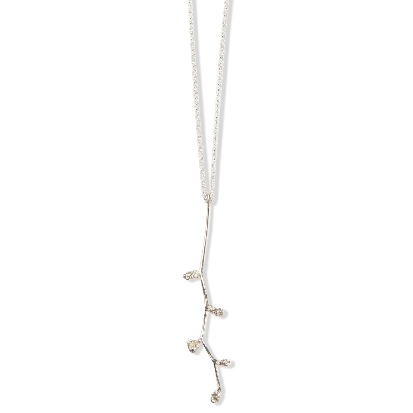 Silver Falling Star Long Necklace by Tiffany Marx