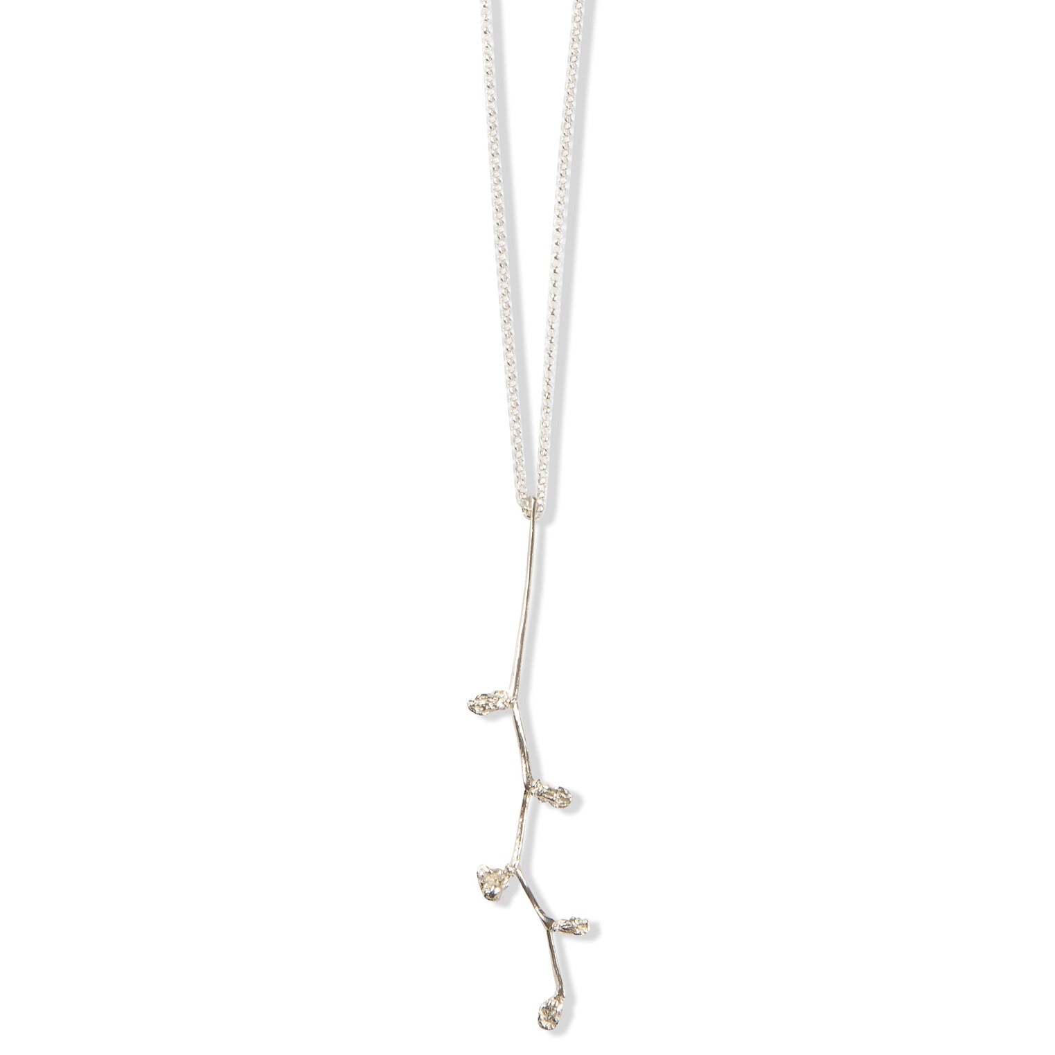 Silver Falling Star Long Necklace by Tiffany Marx