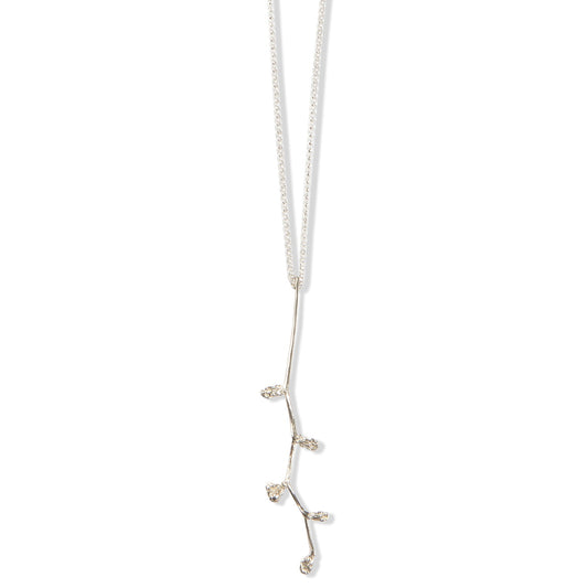 Silver Falling Star Long Necklace by Tiffany Marx