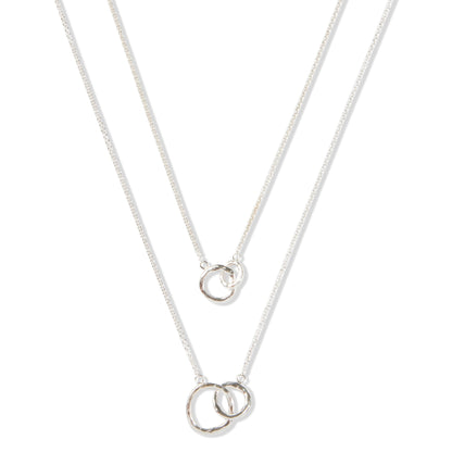 Small and Large Silver Interlinked Necklaces by Tiffany Marx