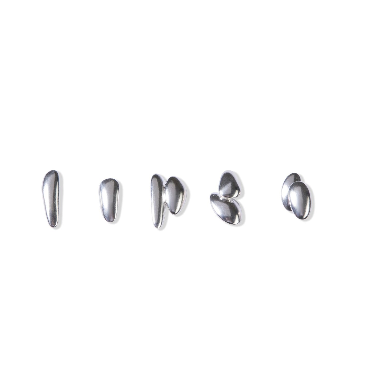 Silver Pebble Studs Style A, C2, D2, D1, C1 by Tiffany Marx