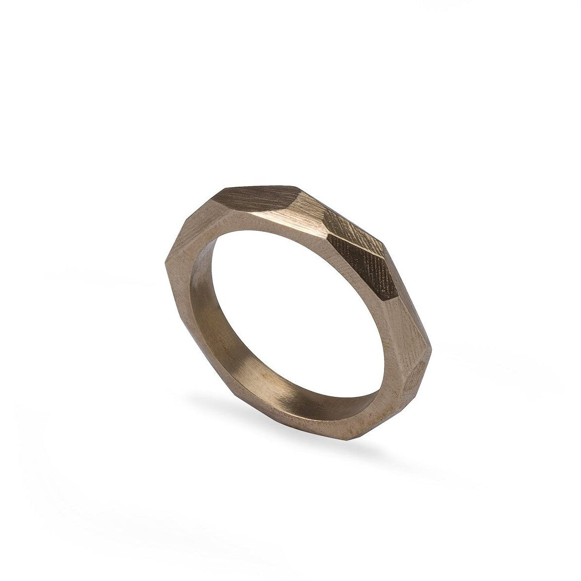 Bronze Skinny Faceted Ring by Tiffany Marx