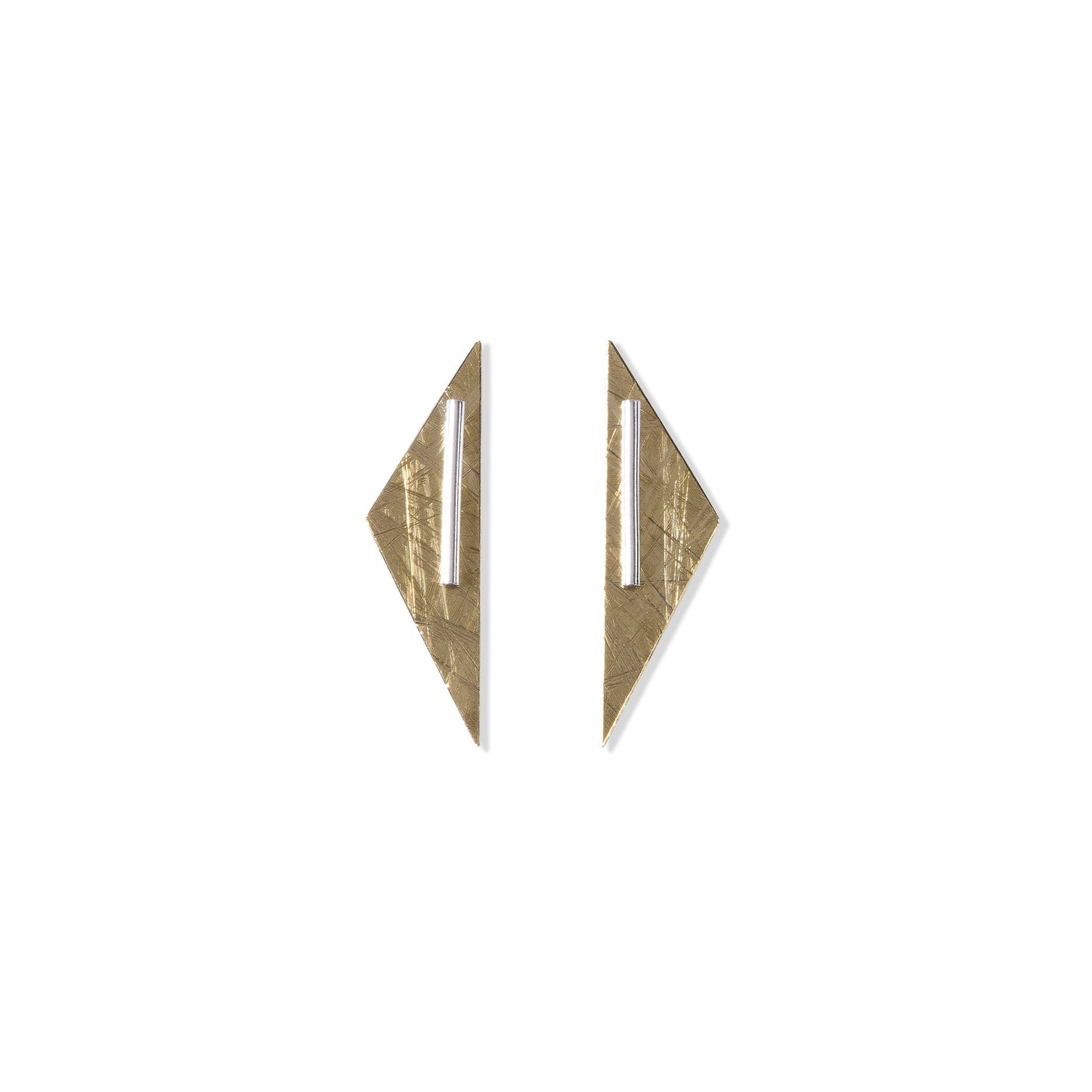 Small Abstract Duos - Brass Back and Silver Stud