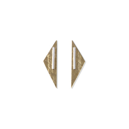 Small Abstract Duos - Brass Back and Silver Stud