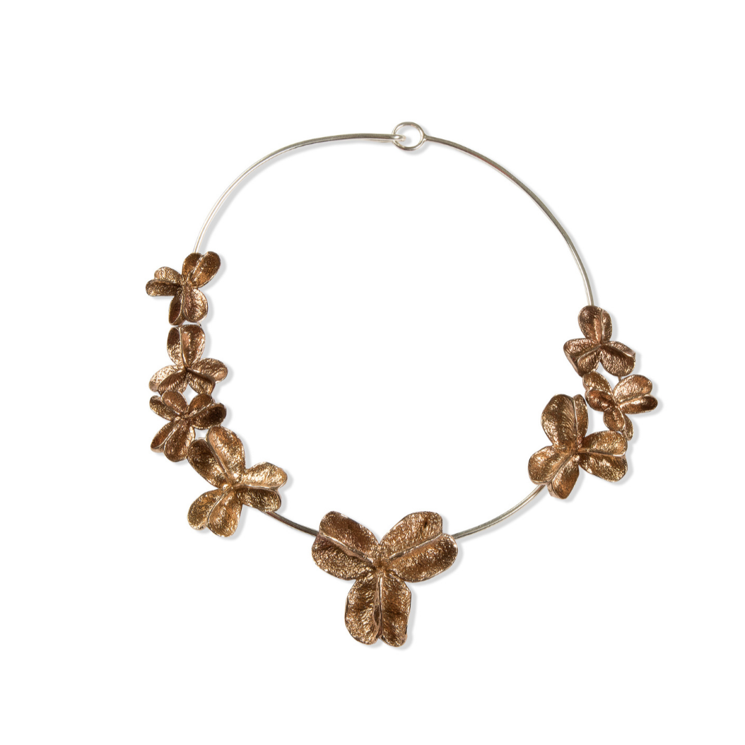 Spikethorn Collar - Bronze Pods on Silver Collar by Tiffany Marx