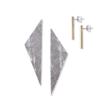 Medium Abstract Duos - Separate Silver Back and Brass Stud by Tiffany Marx